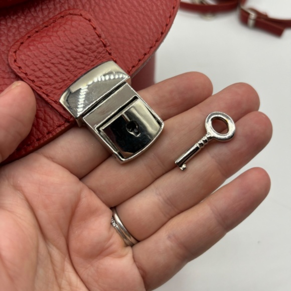 Red Carla Ferreri Rosso Handbag Cross Body Purse Made in Italy - Picture 6 of 13